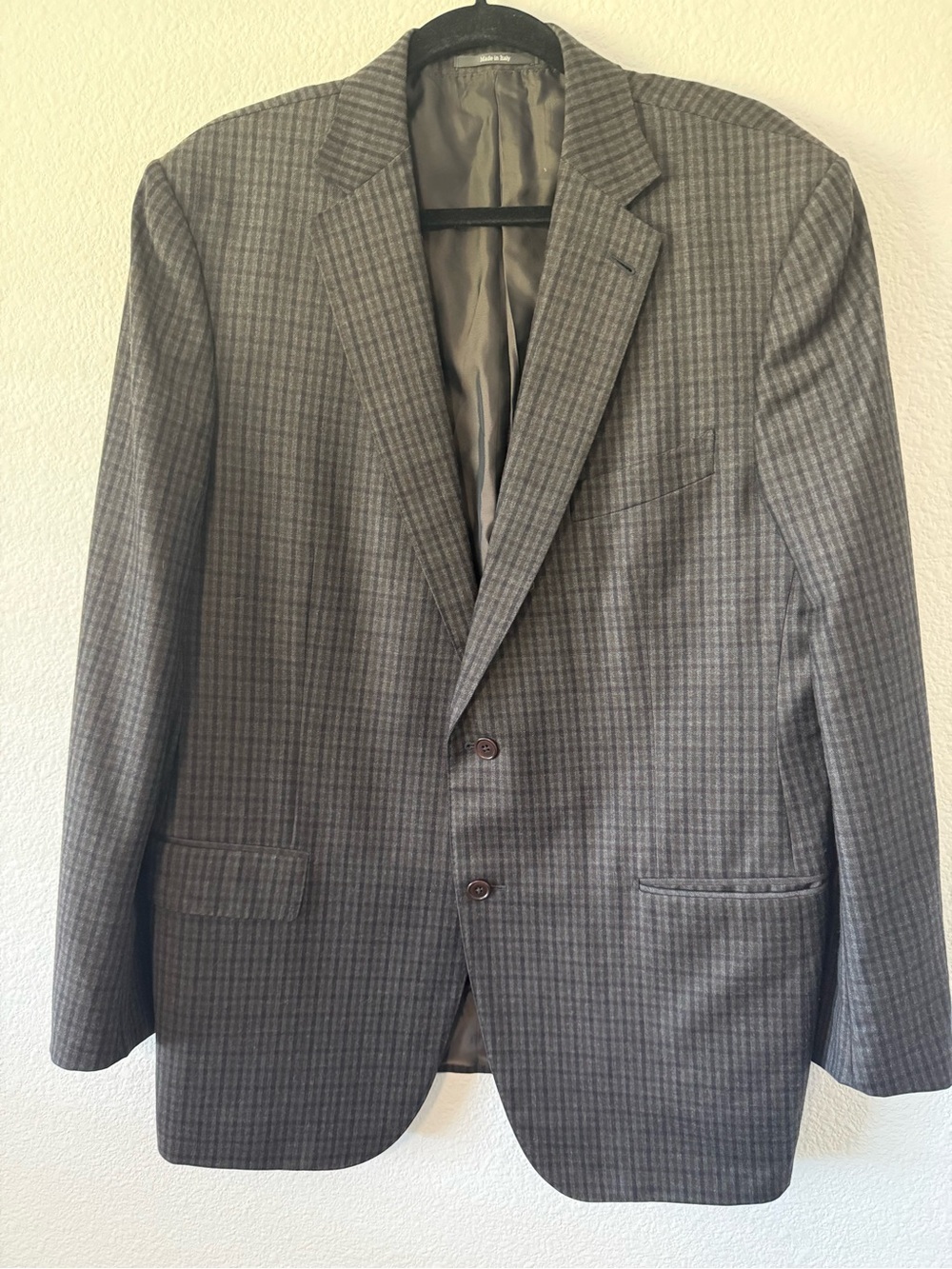 Ermenegildo Zegna Brown Gray Checked Sport Coat 95% Wool 5% Cashmere